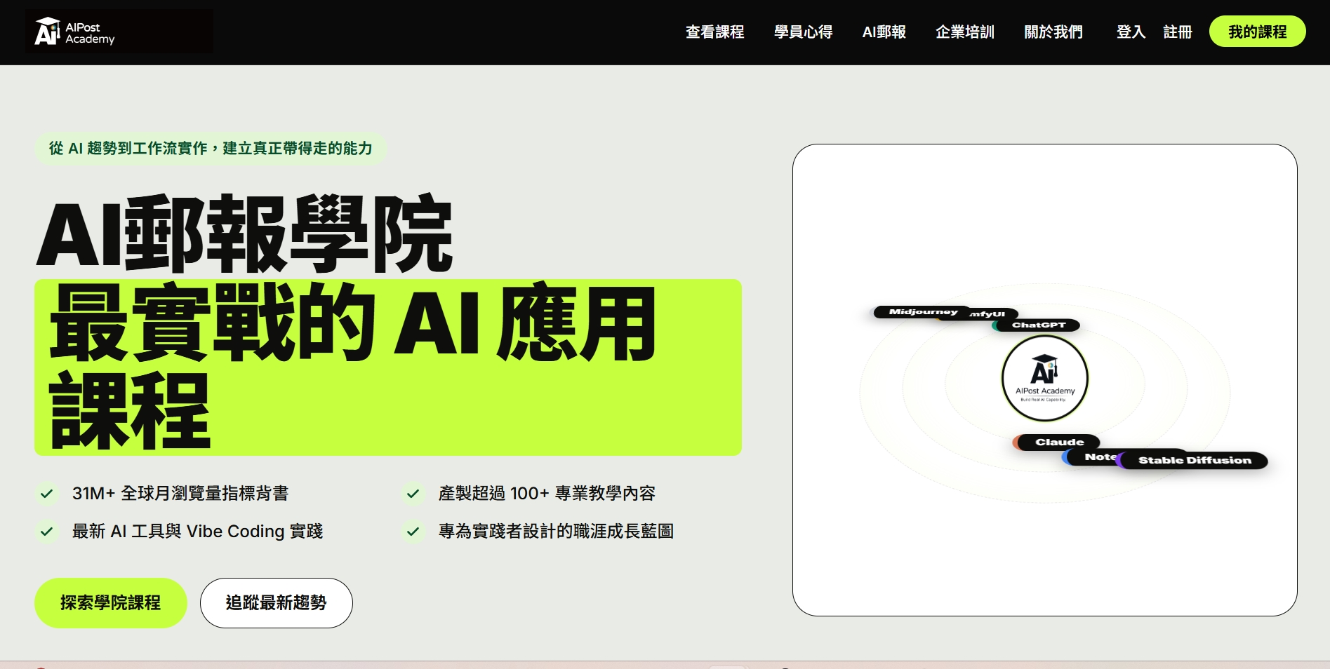 AI郵報學院網站